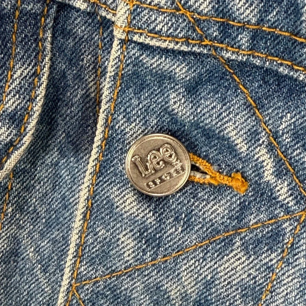 Vintage LEE Sport Denim Trucker Jacket Mens M Blue Made In Hong Kong